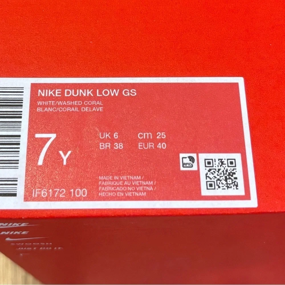 Nike Dunk Low Grade School Shoes In Washed Coral Youth Size 7